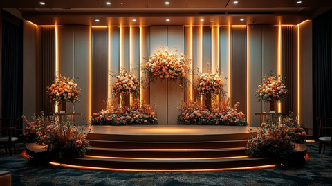 婚礼舞台装饰与花艺布置