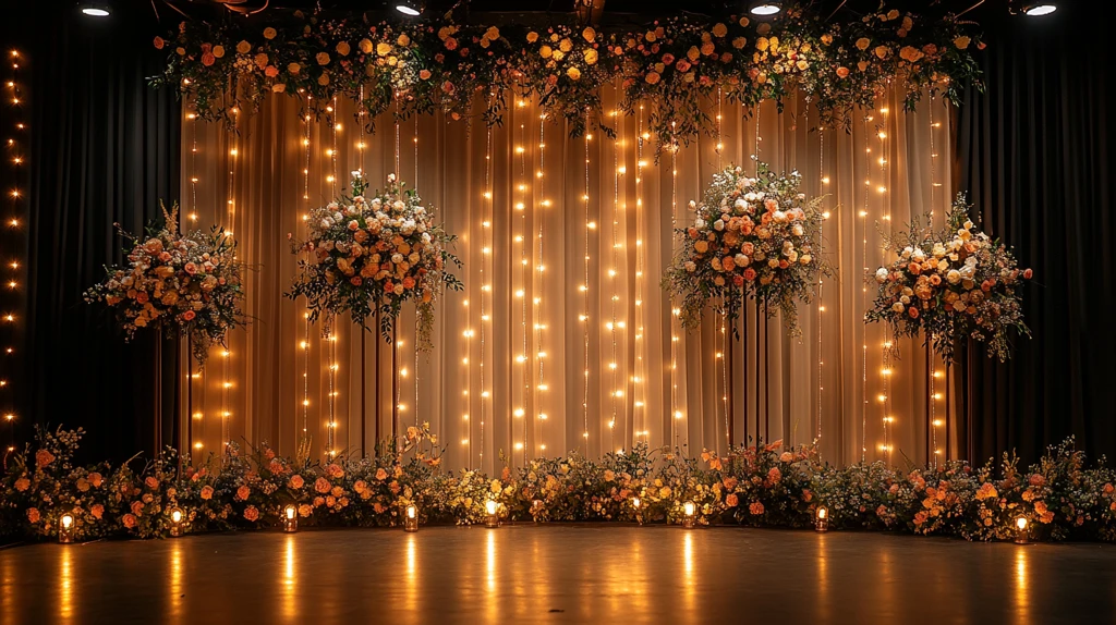 婚礼舞台装饰与花艺布置