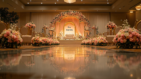 婚礼舞台背景花艺装饰