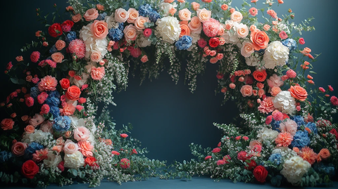 圆形花艺背景墙