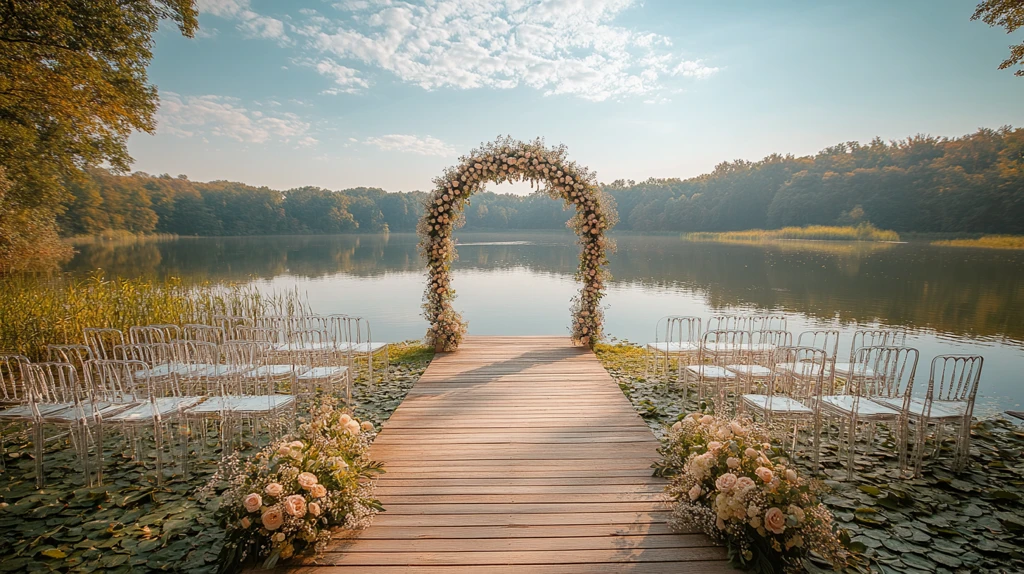 白色婚礼花拱门