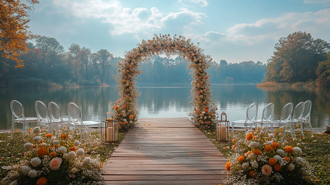 白色婚礼花拱门