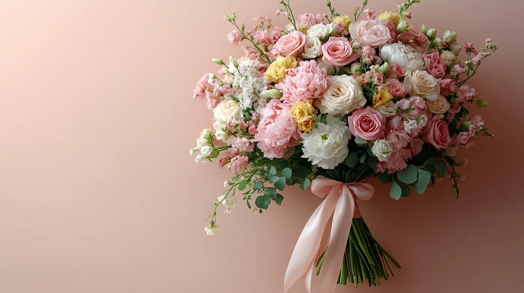 优雅花束与丝带装饰