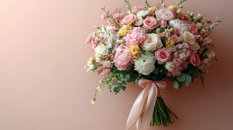 优雅花束与丝带装饰