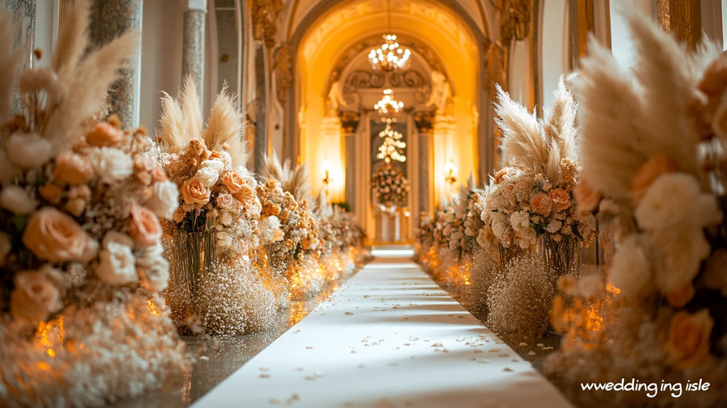 婚礼仪式装饰与白色地毯