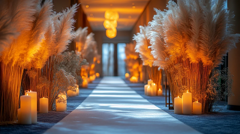 婚礼仪式装饰与白色地毯