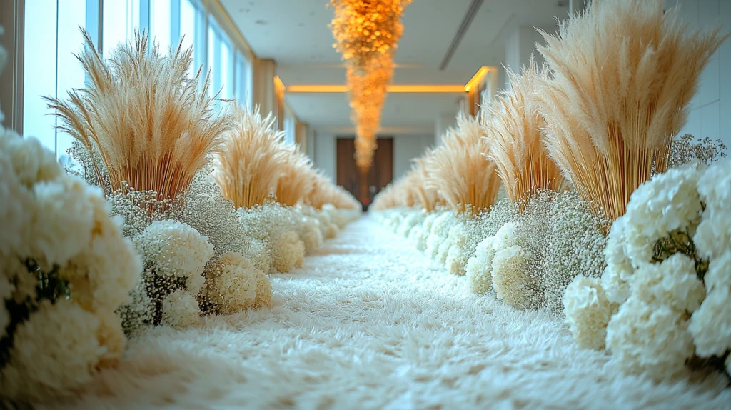 白色长毯婚礼装饰