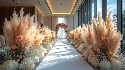 白色长毯婚礼装饰