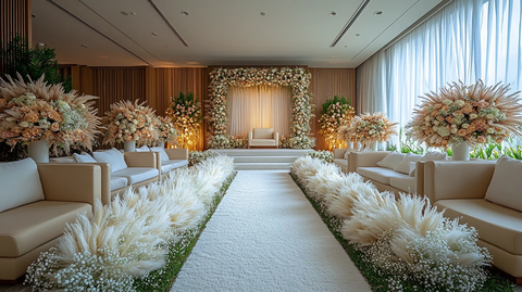 白色长毯婚礼装饰