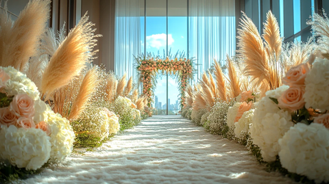 白色长毯婚礼装饰