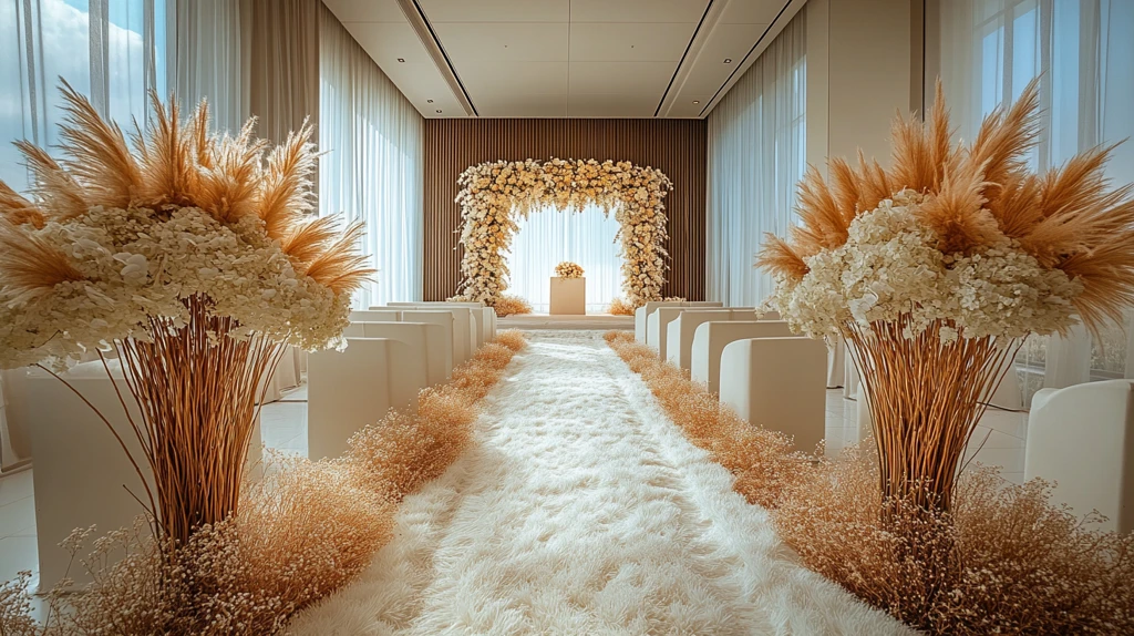 白色长毯婚礼装饰