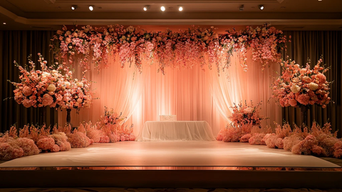 婚礼舞台背景花艺设计