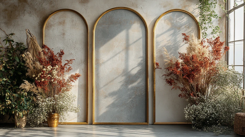 金色金属拱形框架