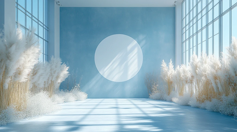 蓝色白色抽象形状婚礼摄影背景