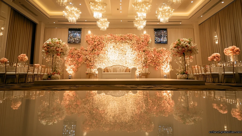 婚礼舞台布置与花墙装饰