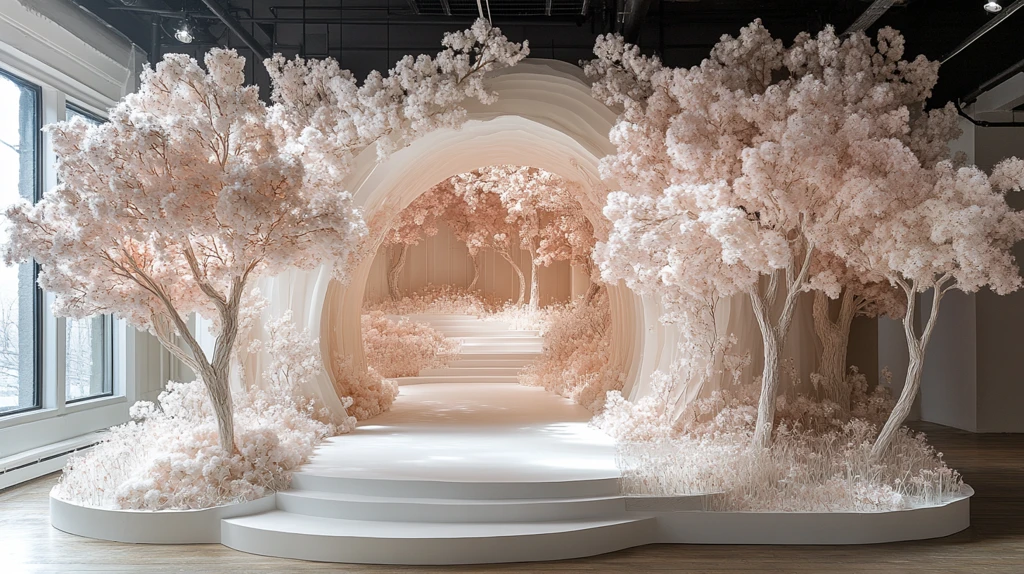 白色婚礼花艺与天空线