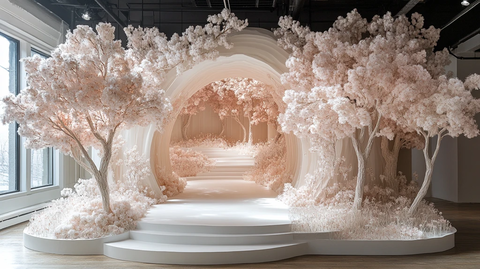 白色婚礼花艺与天空线