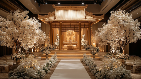 金白佛教婚礼布置