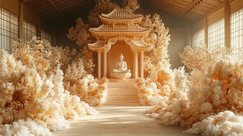 金白佛教婚礼布置