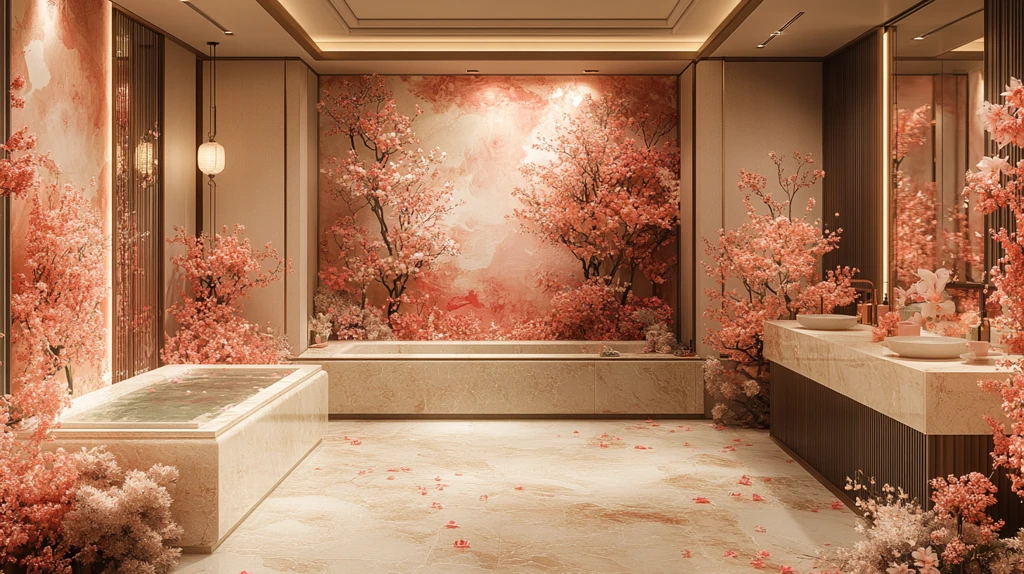 花艺与吊灯装饰的房间