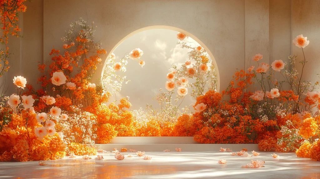 婚礼舞台花卉拱门