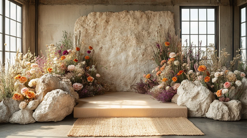 婚礼接待区自然装饰