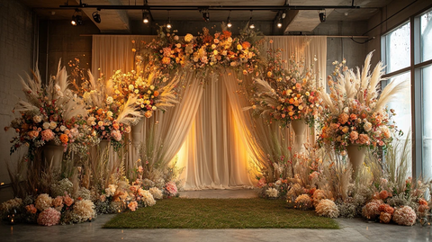 婚礼接待区自然装饰