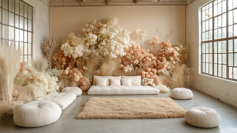 婚礼接待区自然装饰