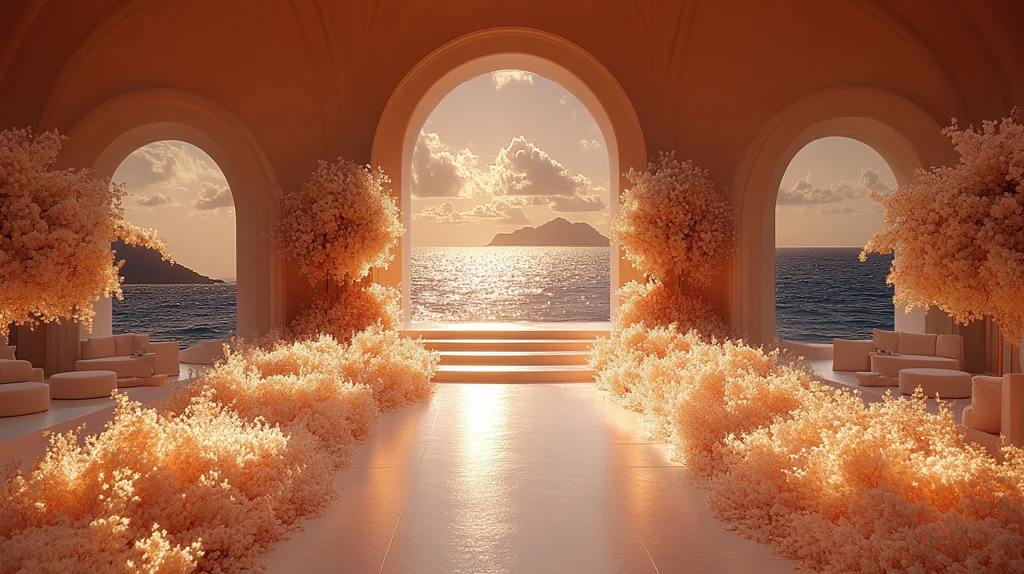 婚礼舞台背景白色花朵