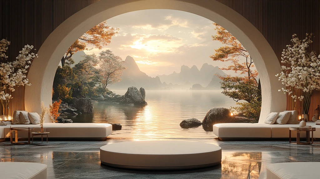 婚礼舞台背景白色花朵