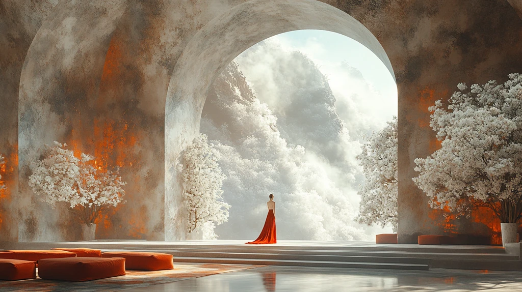 婚礼舞台背景白色花朵