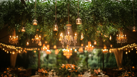 婚礼帐篷植物吊灯