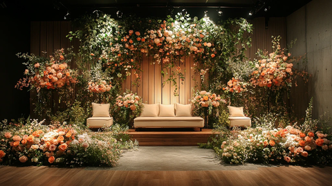 婚礼舞台花艺布置