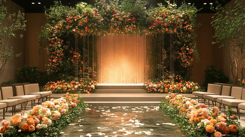 婚礼舞台花艺布置