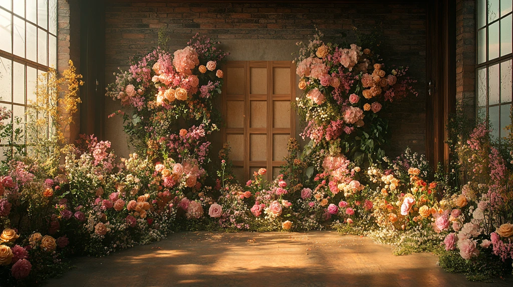 婚礼舞台花艺布置