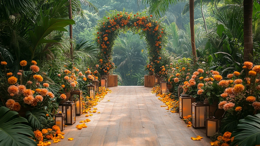 热带婚礼仪式布置