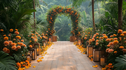 热带婚礼仪式布置