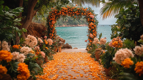 热带婚礼仪式布置