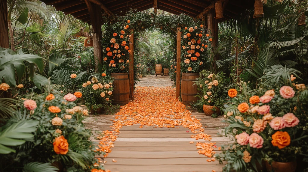 热带婚礼仪式布置