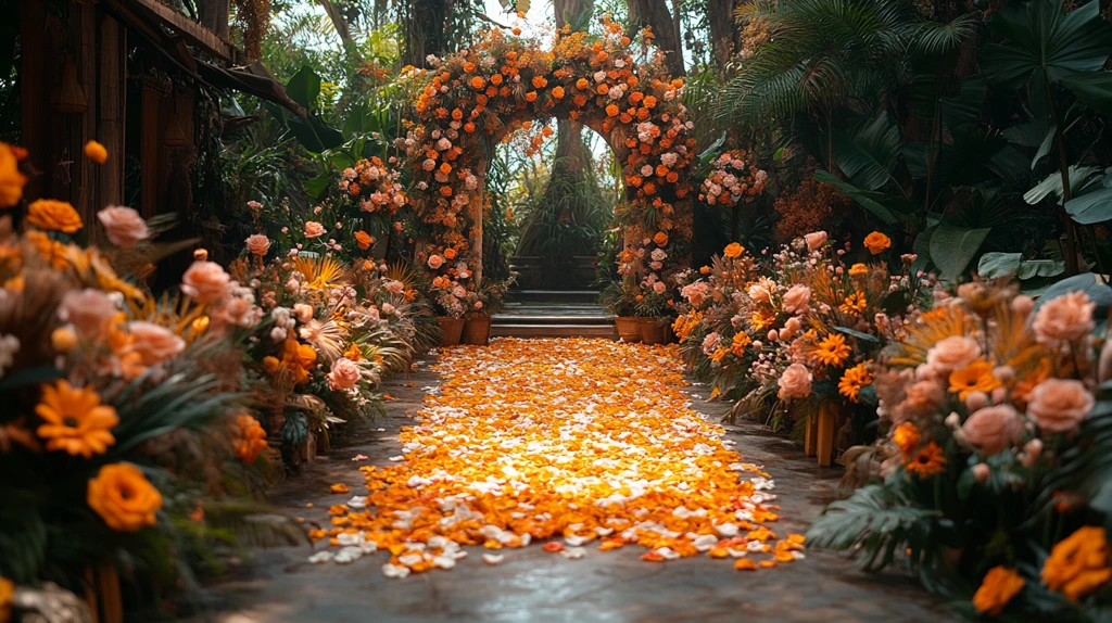 热带婚礼仪式布置