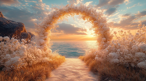 白色花海婚礼拱门