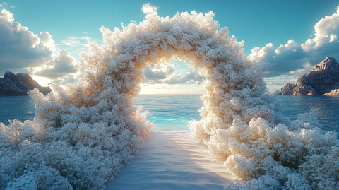 白色花海婚礼拱门