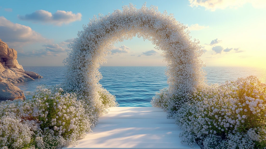 白色花海婚礼拱门