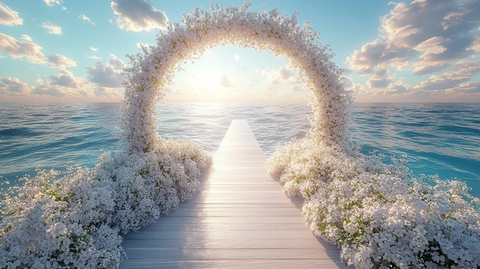 白色花海婚礼拱门