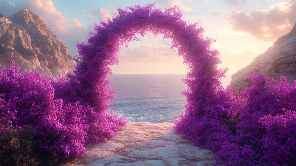 紫色花海婚礼拱门