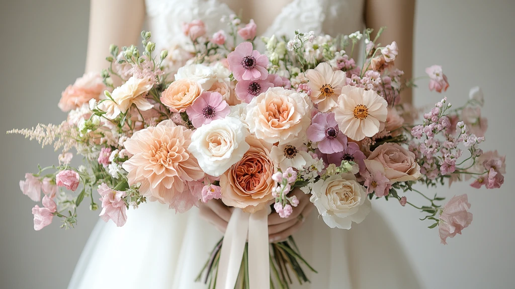 婚礼花束与丝带