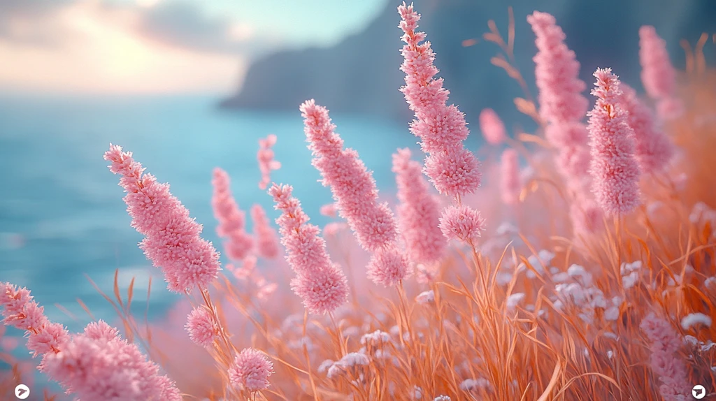 粉色植物与花朵生长