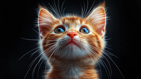 小橘白猫棕色眼睛