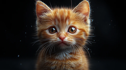 小橘白猫棕色眼睛