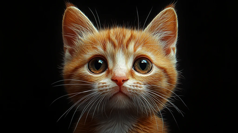 小橘白猫棕色眼睛